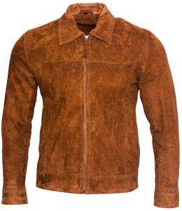 Байкерская куртка в стиле ретро из козьей замши Infinity Leather, коричневый