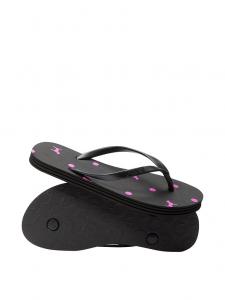 Розовые шлепанцы Pink, black dot dog print