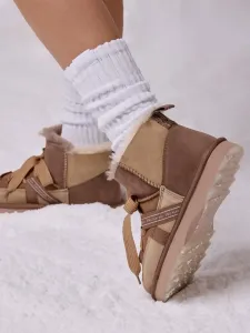 Сапоги EMU Australia с размытым микро-лоскутным узором из овчины