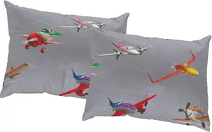 Вирт декоративная подушка "Самолеты Action", Walt Disney, чехол без наполнения, 2 шт Wirth 40х40 см, серый