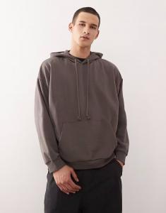 Свободная толстовка с капюшоном темно-серого цвета Collusion