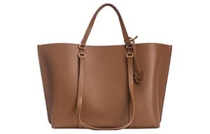 Сумка-шоппер из коровьей кожи, Сумка для покупок, Женская сумка через плечо Tubas Brown PINKO