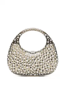 Клатч с ручкой, украшенный кристаллами L'Alingi, черный