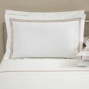 Декоративная наволочка Frette Triplo Bourdon, 53x94, белый/бежевый