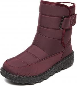 Generic Женские теплые плюшевые зимние ботинки до щиколотки, зимние водонепроницаемые ботинки с противоскользящей подошвой и хорошим сцеплением, плоская подошва для походов, классические короткие ботинки для улицы, лыж и сноуборда (37 EU, синий)