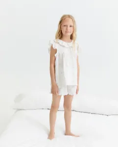 Детская пижама-шорты с вышивкой и комбинированными принтами Cotton Juice, розовый