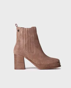 Женские ботильоны на высоком каблуке из замши Toni Pons, цвет Topo