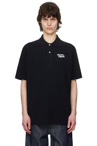 Черная рубашка-поло с надписью «Maison Kitsuné» Handwriting Comfort