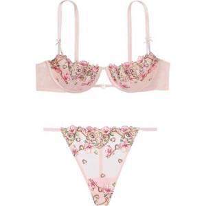 Victoria's Secret Женский комплект нижнего белья Pink Peach с вышивкой