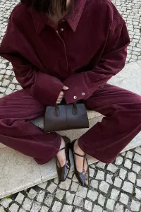 Балетки с ремешком на щиколотке Na-Kd, Brown