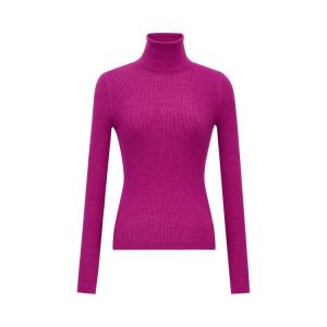 Топ Saint Laurent Turtleneck Top In Cashmere, Wool, And Silk, Magenta