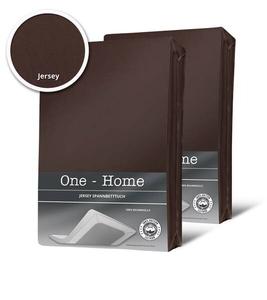 Простынь на подгонке One-Home Jersey braun 200x200 cm, 200x25x200 см, коричневый