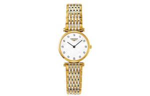 LONGINES Часы Jialan Collection Quartz Movement Women's Watch 24mm White Dial Stainless Steel Case Stainless Steel Watchband, White Dial