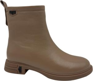 Кожаные ботинки премиум-класса до щиколотки, классический стиль Челси, плоская подошва, текстурированная подошва, повседневная носка Generic, Apricot