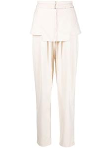 ANDREĀDAMO прямые брюки со вставкой-корсетой, нейтральный цвет