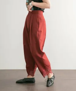 Укороченные брюки с кружевной каймой Kbf, цвет Bordeaux