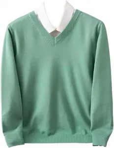 Мужской джемпер с v-образным вырезом и длинными рукавами