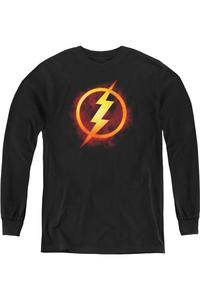 Футболка с длинным рукавом "Лига справедливости Америки: Флэш" для молодежи Gildan, черный