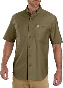 Carhartt мужская рубашка с коротким рукавом, Relaxed Fit, из плотной ткани Rugged Flex, Military Olive