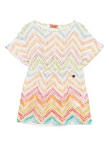 Платье с зигзагообразным принтом Missoni Kids, белый