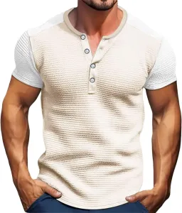 Мужская футболка с коротким рукавом и V-образным вырезом