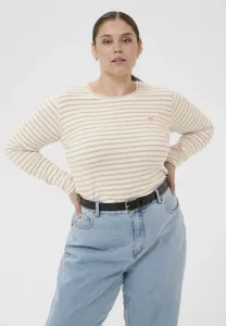 Топ с длинными рукавами kclia t Kaffe Curve, Chalk Feather Gray- Pink Heart