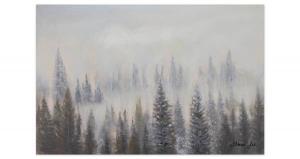 Акриловая картина ручной работы KUNSTLOFT Zauber des Waldes, зеленый/белый