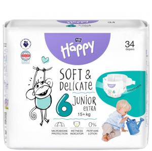 Одноразовые подгузники для детей Bella Baby Happy Soft & Delicate Junior Extra, 34 шт