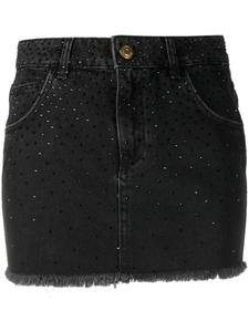 Blumarine джинсовая юбка со стразами, черный