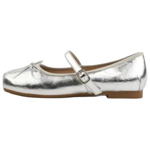 WUJI Женские туфли Мэри Джейн на массивном каблуке серебристые, цвет Silver