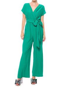 Широкий комбинезон с поясом Wonderland Meghan La, изумруд