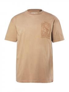 Футболка с короткими рукавами светло-коричневого цвета STHUGE