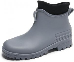 Женские короткие резиновые сапоги MGGMOKAY, противоскользящие, износостойкие, для работы на улице и в саду, модные водонепроницаемые ботильоны, Grey(Warm)