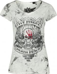 Футболка Five Finger Death Punch Skull, белый/серый