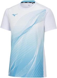 Футболка для тенниса Mizuno 62JAA005, игровая футболка, с коротким рукавом, влагоотводящая, быстросохнущая, белый