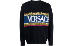Свитер с логотипом VERSACE, темно-синий