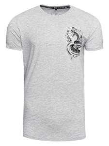 Базовая футболка с круглым вырезом и принтами серого цвета Rusty Neal