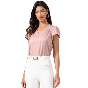 Блузка женская с V-образным вырезом и плиссировкой спереди Inspire Chic