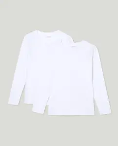 Комплект из двух флисовых термокофт с длинным рукавом для мальчика Cotton Juice, белый