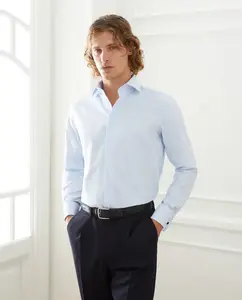 Мужская рубашка прямого кроя, не требующая глажки Emidio Tucci, светло-голубой