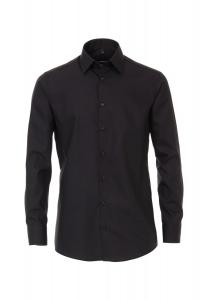 Мужская деловая рубашка однотонного современного кроя Venti, черный