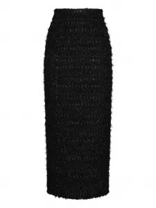 Атласная юбка с бахромой Thom Browne, черный