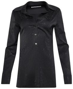 Приталенная рубашка Alexander Wang с эффектом «выстиранного угольно-черного» цвета, выполненная в технике термофиксации