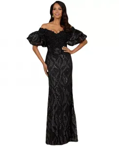 Женское платье Illusion Neck с длинными расклешенными рукавами Lara, черный