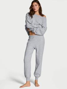 Роскошные трикотажные брюки-джоггеры Victoria'S Secret, medium heather grey