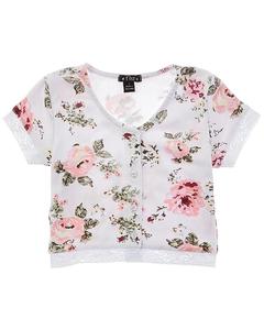 Трикотажный топ Flowers by Zoe в рубчик 2x2, белый