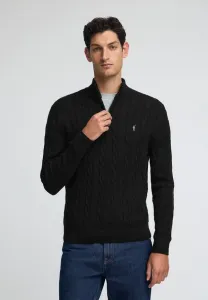 Джемпер с воротником-стойкой и застежкой-молнией Polo Club, Black