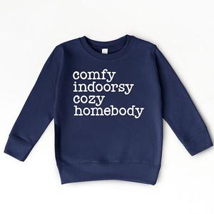 Толстовка с принтом для малышей comfy indoorsy cozy homebody The Juniper Shop, Navy