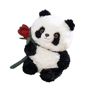 Креативная плюшевая игрушка веселые панды плюшевая кукла 25 см высота Mr. Toy, розовый