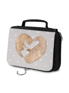 Mr. & Mrs. Panda Косметичка Otter Heart без надписи, пастельно-серого цвета